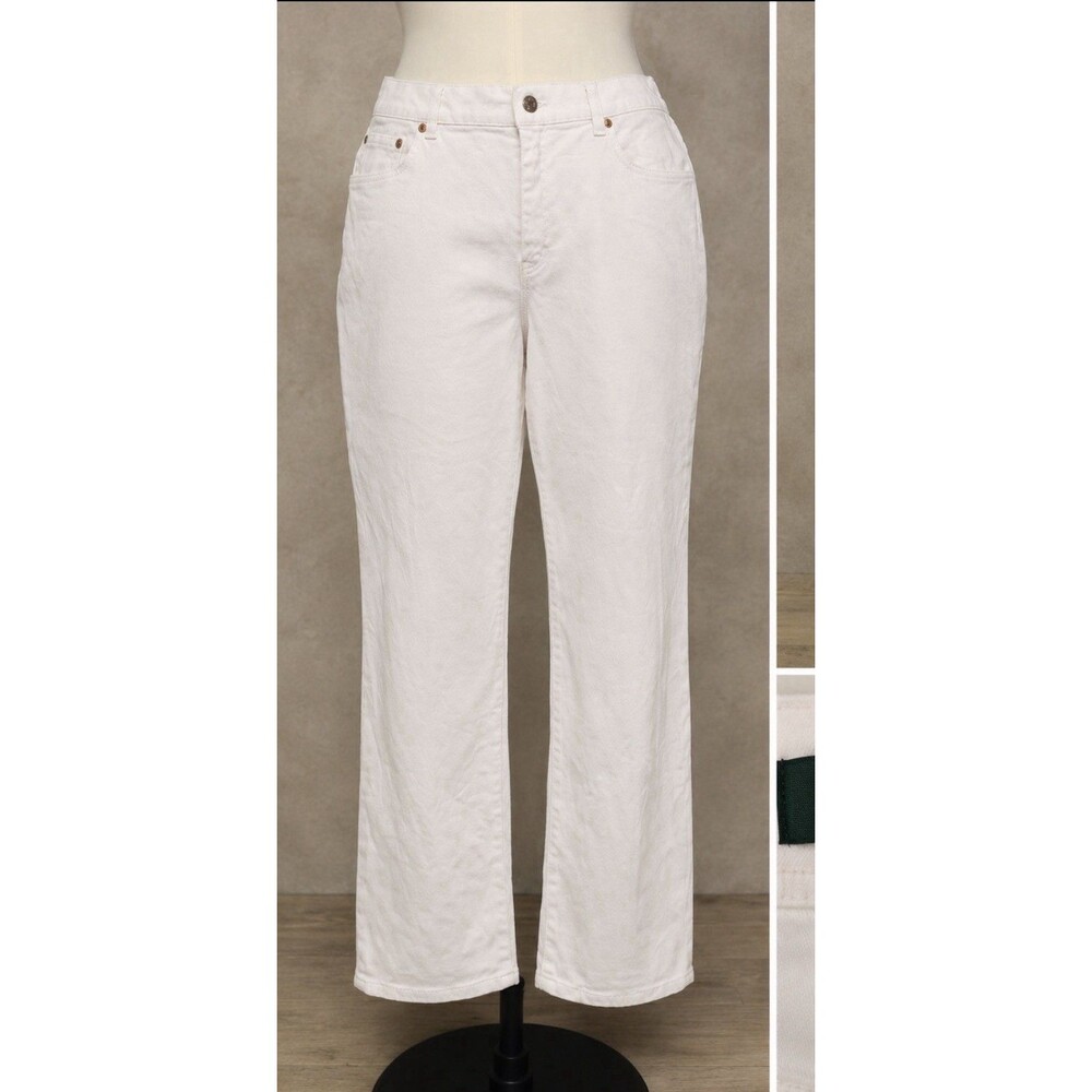 Lauren Ralph Lauren Women’s Size 14 White Jeans 36x28 Straight Leg 11” Rise